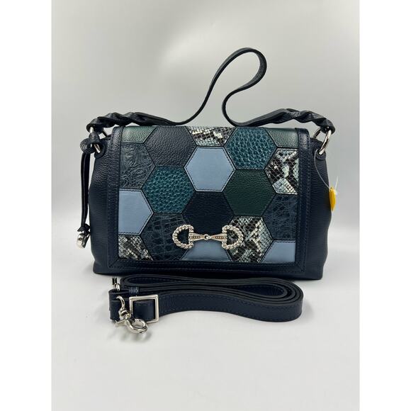 Brighton Meadow Off The Grid Front Flap Organizer Handbag Blue NWT - Picture 1 of 7